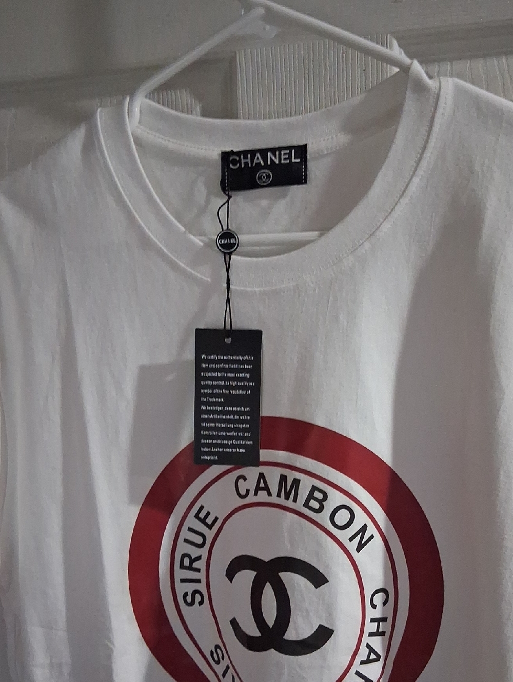 NWT Mens Chanel White Logo Tee Size 2XL - Picture 4 of 6